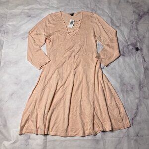 Torrid Blush Cross Front Sweater Dress Womens Size 1 1X New Nwt L/S
